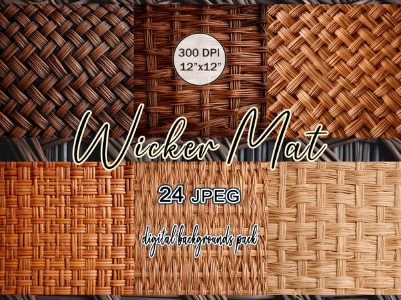 Download Wicker Mat Digital Background JPG Bundle - Round Collection