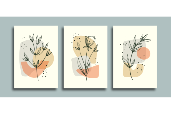 Download Wall Art Poster Background Line Art Leaf - Round Collection