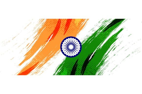 Download India Flag Background with Brush Style - Round Collection