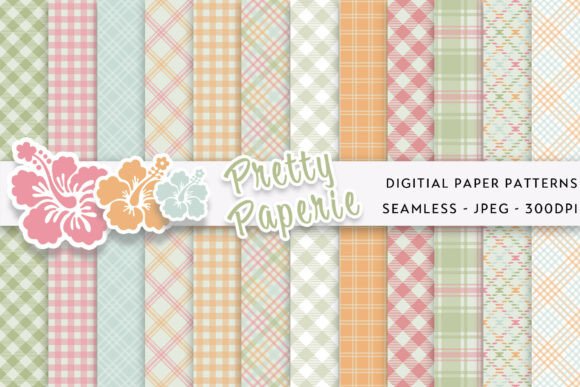 Download 12 Plaid Digital Paper Backgrounds - Round Collection