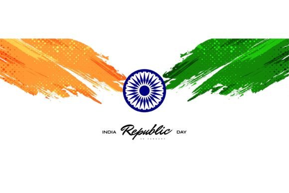 Download India Flag Background with Brush Style - Round Collection