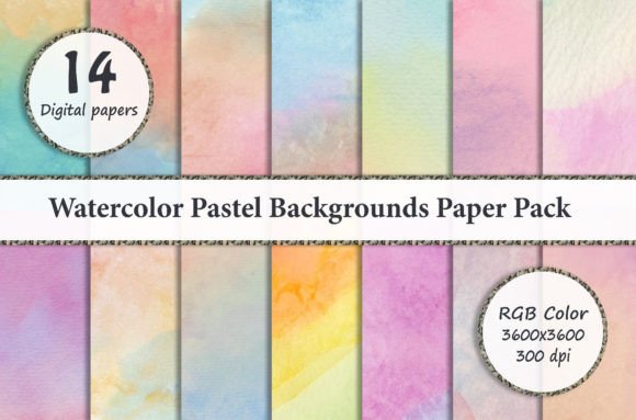 Download Watercolor Pastel Backgrounds Paper Pack - Round Collection