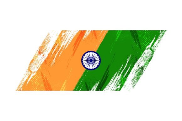 Download India Flag Background with Brush Style - Round Collection