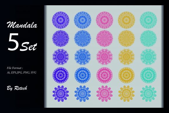 Download Mandala Ornamental Background Set - Round Collection