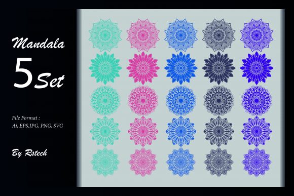 Download Mandala Ornamental Background Set - Round Collection