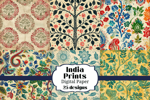 Download 25 India Prints Seamless Backgrounds - Round Collection