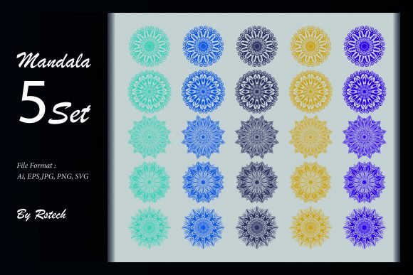 Download Mandala Ornamental Background Set - Round Collection