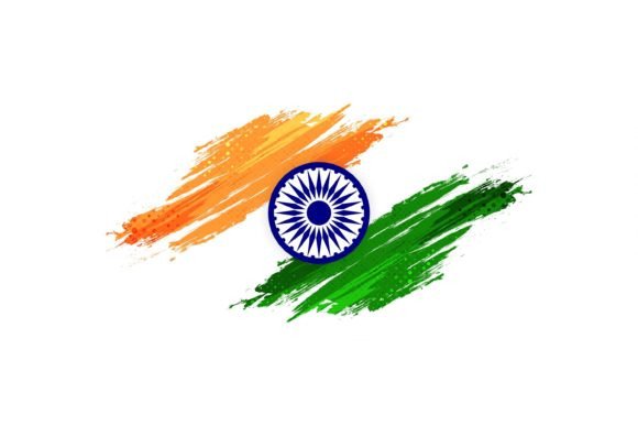 Download India Flag Background with Brush Style - Round Collection