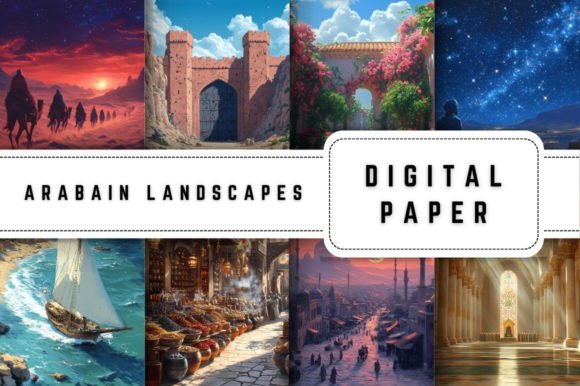 Download Arabian Digital Paper Backgrounds - Round Collection