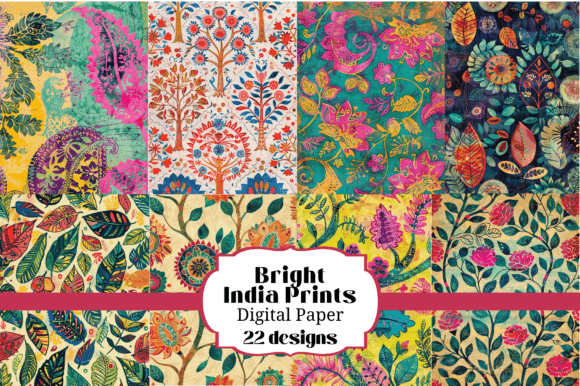 Download 22 Bright India Prints Backgrounds - Round Collection