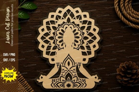 Download Mandala Yoga Meditation Decor Laser Cut - Meditation decor Collection
