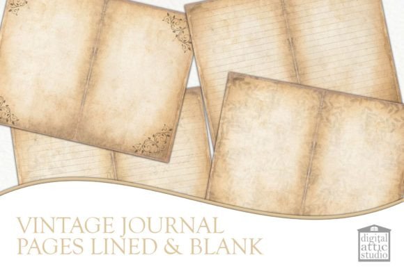 Download Blank and Lined Junk Journal Backgrounds - Round Collection