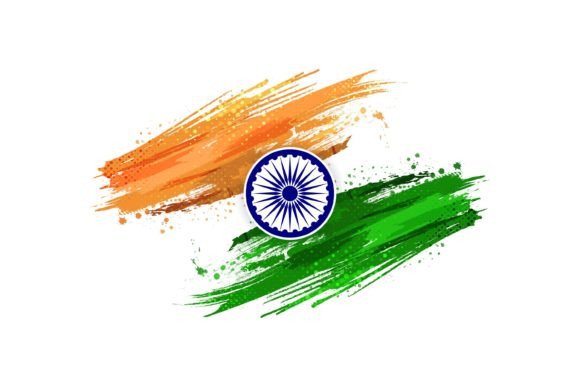 Download India Flag Background with Brush Style - Round Collection